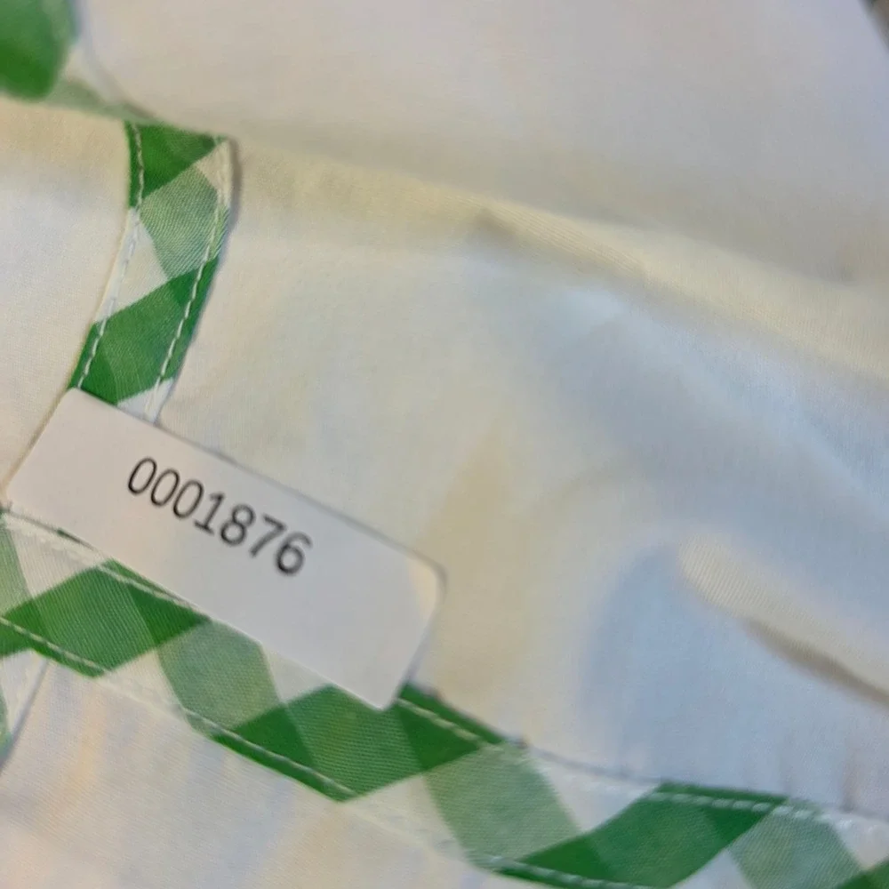 Delaney Girls Green White Gingham Check Long Sleeve Dress Peter Pan Collar 4T